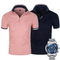 Coral + Navy Blue