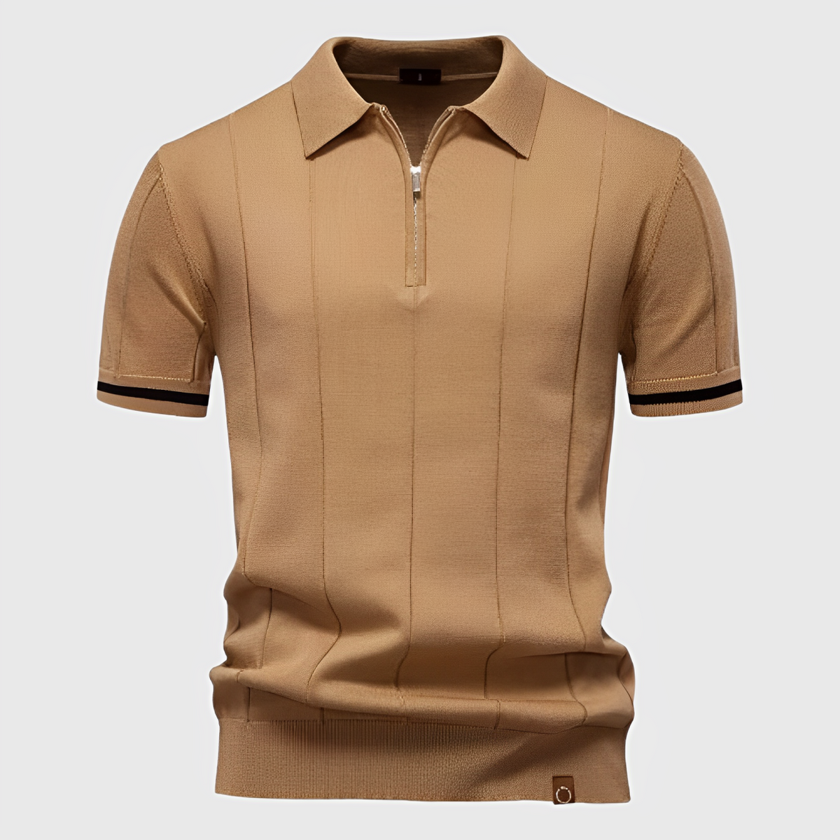 Camisa Polo premium com detalhe em zíper, ideal para um visual executivo
